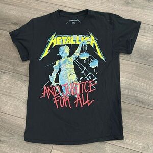 METALLICA And Justice for All Graphic Band T-Shirt Sz S
